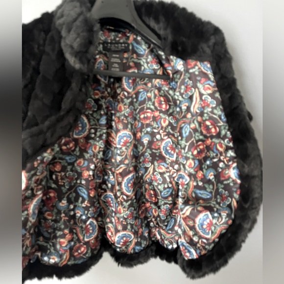 Black faux fur cropped blazer - Picture 3 of 4